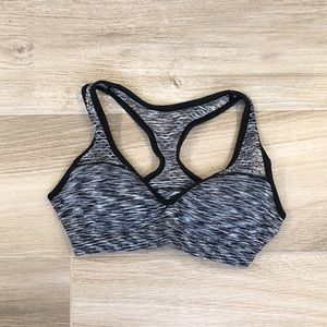 VS Yoga Grey & Black Push-up Sports Bra